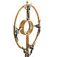 Monstrance in gold-plated bronze with angels H60cm s10