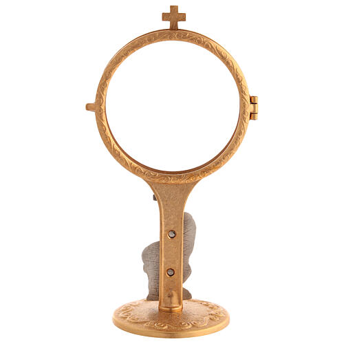 Chapel monstrance in brass with lamb, 17 cm high 4