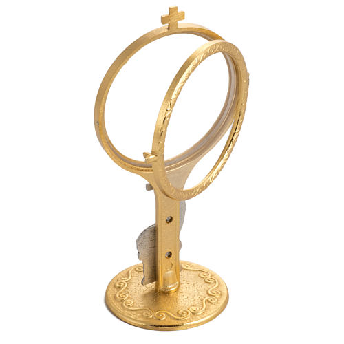Chapel monstrance in brass with lamb, 17 cm high 4