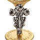 Reliquiar für Magna Hostie aus Messing mit Lilien h 17 cm s2