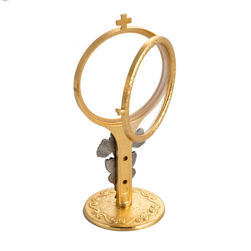 Chapel monstrance in brass with lilies 4