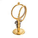 Chapel monstrance in brass with lilies s4
