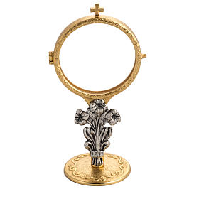 Chapel monstrance in brass with lilies