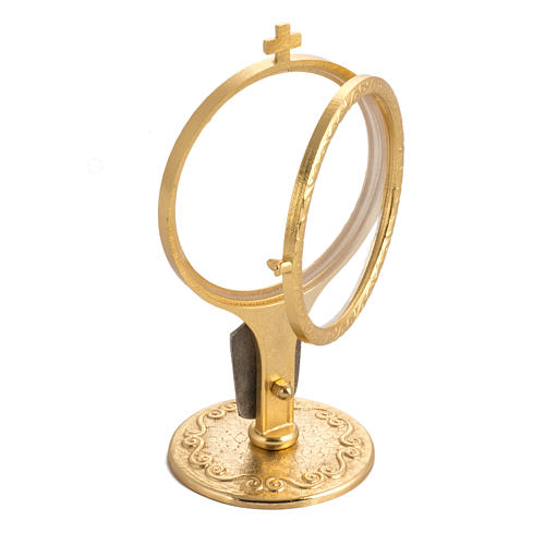 Shrine for Magna Host in gold-plated brass with Chi-Rho and grapes 4