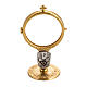 Shrine for Magna Host in gold-plated brass with Chi-Rho and grapes s1