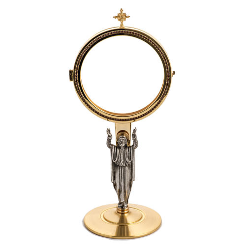 Chapel monstrance in brass with the Risen Christ 1
