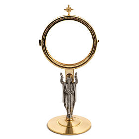 Chapel monstrance in brass with the Risen Christ