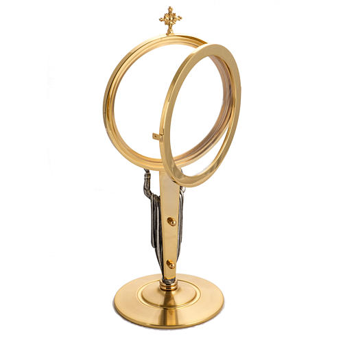 Chapel monstrance in brass with the Risen Christ 6