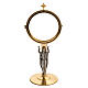 Chapel monstrance in brass with the Risen Christ s1