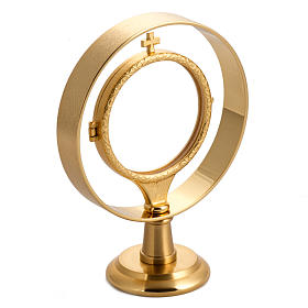 Reliquiar für Magna Hostie 7 cm aus glattem Goldmessing