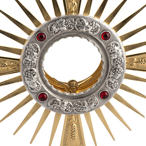 Two tone monstrance with 4 red stones 2