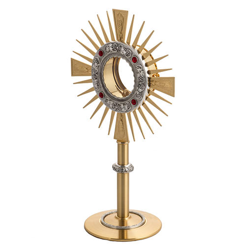 Two tone monstrance with 4 red stones 6