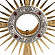 Two tone monstrance with 4 red stones s2