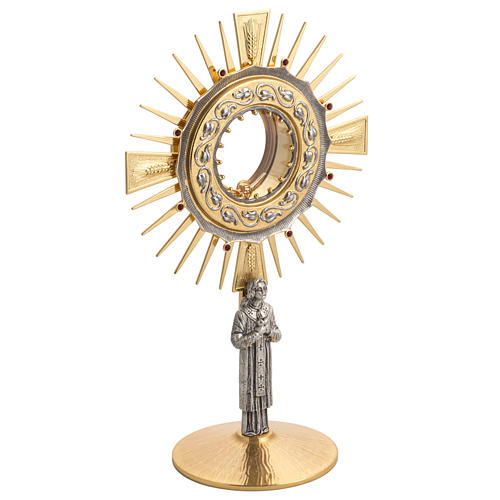 Ostensório latão com santo em bronze 5