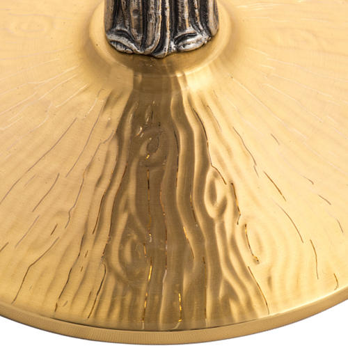 Monstrance in brass with saint figurine 4