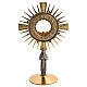 Monstrance in brass with saint figurine s1