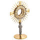 Monstrance in brass with saint figurine s5