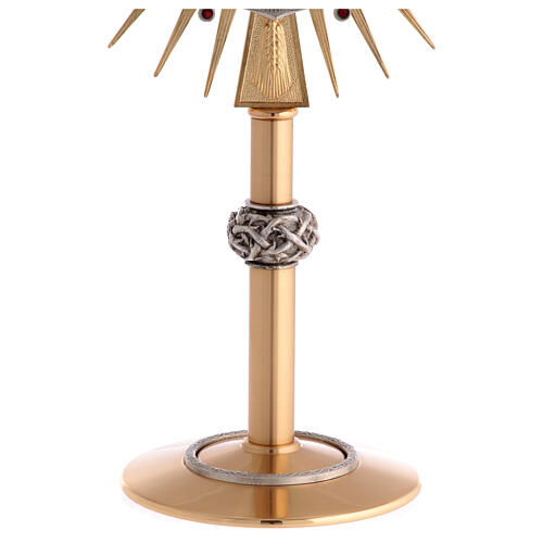 Monstrance in brass with a silvery node 5