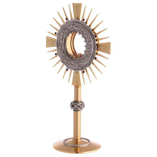 Monstrance in brass with a silvery node 6