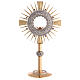 Monstrance in brass with a silvery node s1