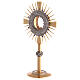 Monstrance in brass with a silvery node s6