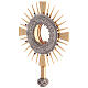 Monstrance in brass with a silvery node s7