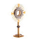 Monstrance in brass with a silvery node s8
