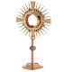 Monstrance in brass with a silvery node s9