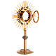 Monstrance in brass with a silvery node s10