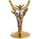 Chapel monstrance in brass with a silvery angel s2