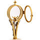 Chapel monstrance in brass with a silvery angel s7