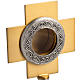 Relikwiarz z posrebrzanego mosiądzu złocony krzyż s3