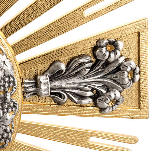 Ostensoir laiton bicolore avec putti et décors 4