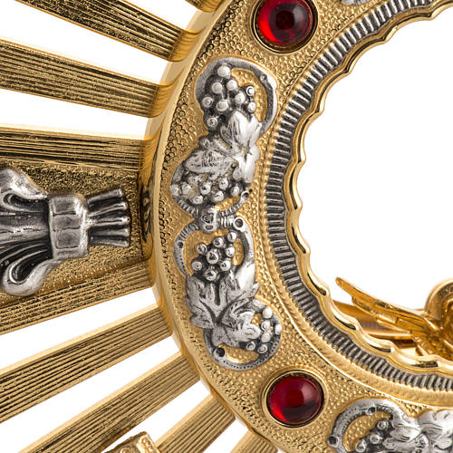 Ostensoir laiton bicolore avec putti et décors 5