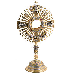 Two tone monstrance with putti and red stones