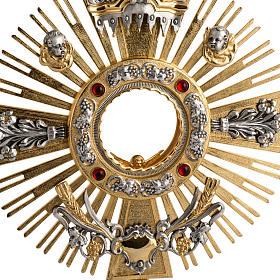 Two tone monstrance with putti and red stones