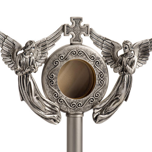 Reliquary in silver-plated brass with angels 3