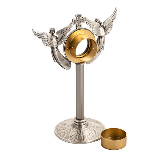 Reliquary in silver-plated brass with angels 6
