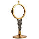 Two tone chapel monstrance in brass s1