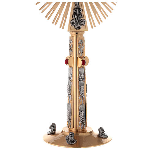 Monstrance in bronze with Evangelists and lilies H55cm 9