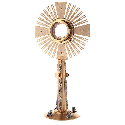 Monstrance in bronze with Evangelists and lilies H55cm 11