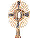 Monstrance in bronze with Evangelists and lilies H55cm s6
