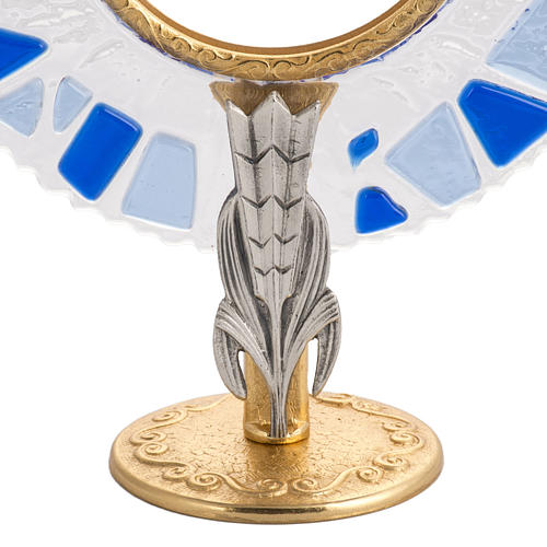 Monstrance in brass with glass mosaic 3