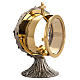 Monstrance shrine in brass with silver plating s5