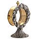 Monstrance shrine in brass with silver plating s6