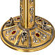 Monstrance in brass with figurines in bronze, with red stones s6