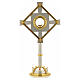 Monstrance in bi-coloured bronze with red stones s1