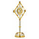 Monstrance in bi-coloured bronze with red stones s4