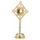 Monstrance in bi-coloured bronze with red stones s3
