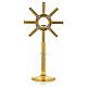 Monstrance in bi-coloured bronze with rays, angels and stones s1